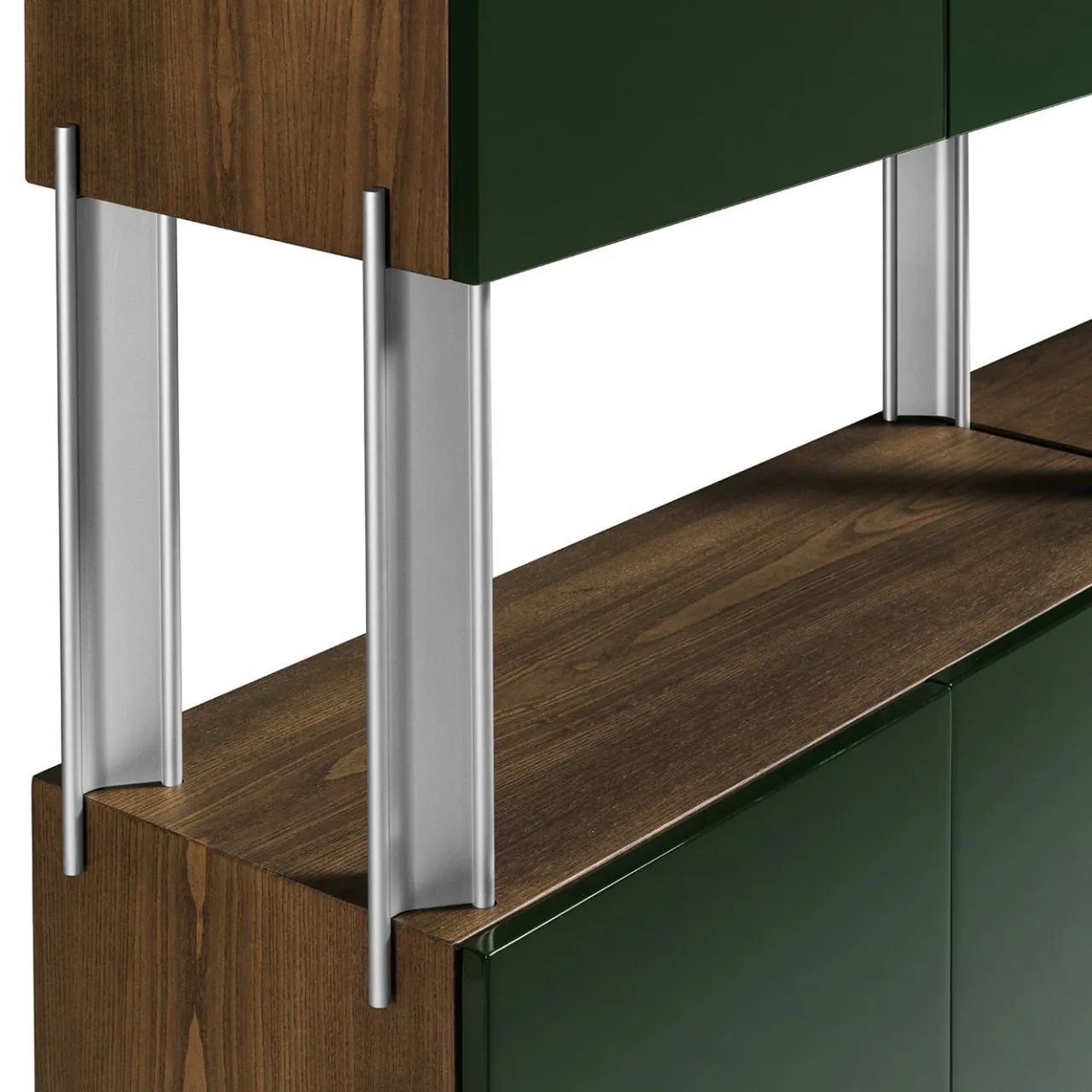 Ghidini 1961 Bookcases<Flexor Green Wood & Metal Bookshelf by Gio Ponti