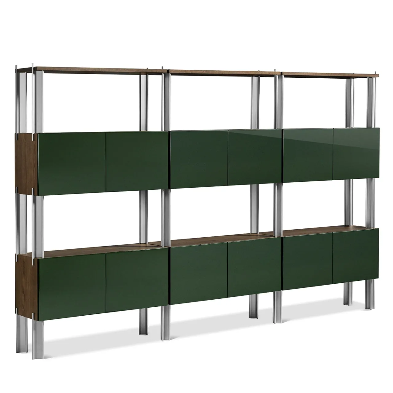 Ghidini 1961 Bookcases<Flexor Green Wood & Metal Bookshelf by Gio Ponti