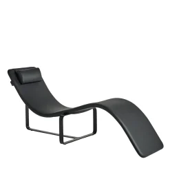 Baleri Italia Chaises<Flipt Black Leather Convertible Armchair and Chaise-longue