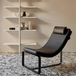 Baleri Italia Chaises<Flipt Black Leather Convertible Armchair and Chaise-longue