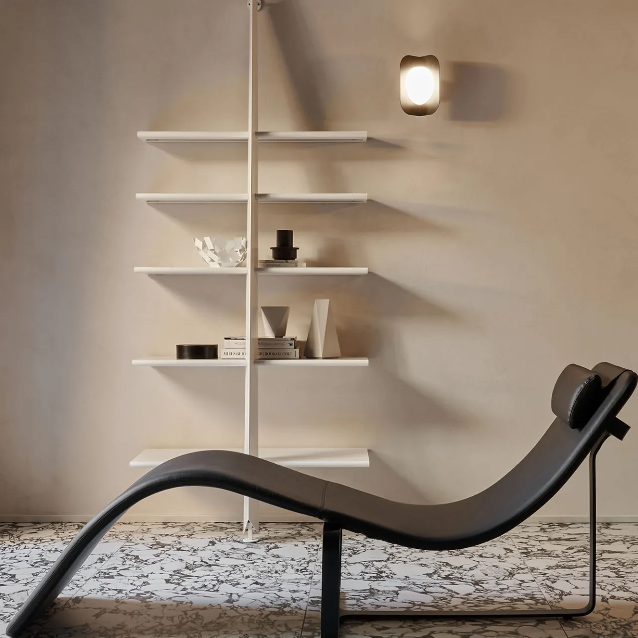 Baleri Italia Chaises<Flipt Black Leather Convertible Armchair and Chaise-longue