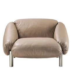 Ghidini 1961 Armchairs<Flo Beige Leather Armchair by Lorenza Bozzoli