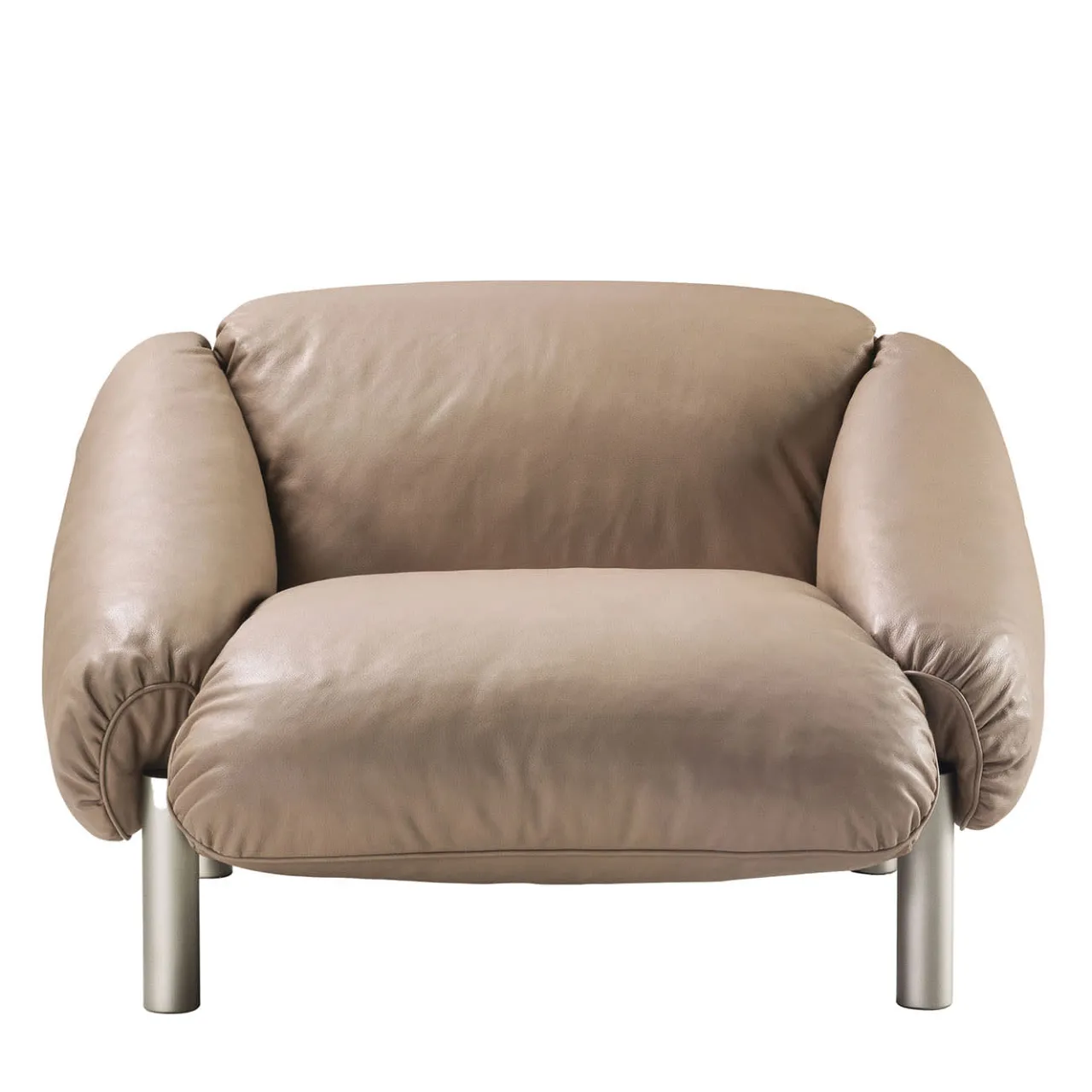 Ghidini 1961 Armchairs<Flo Beige Leather Armchair by Lorenza Bozzoli
