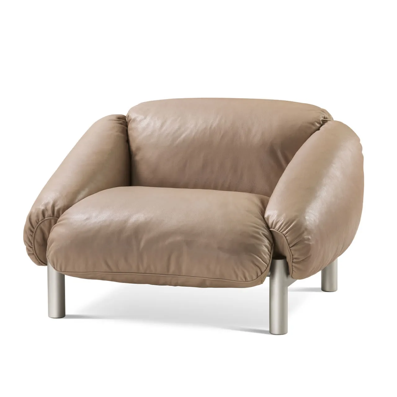 Ghidini 1961 Armchairs<Flo Beige Leather Armchair by Lorenza Bozzoli