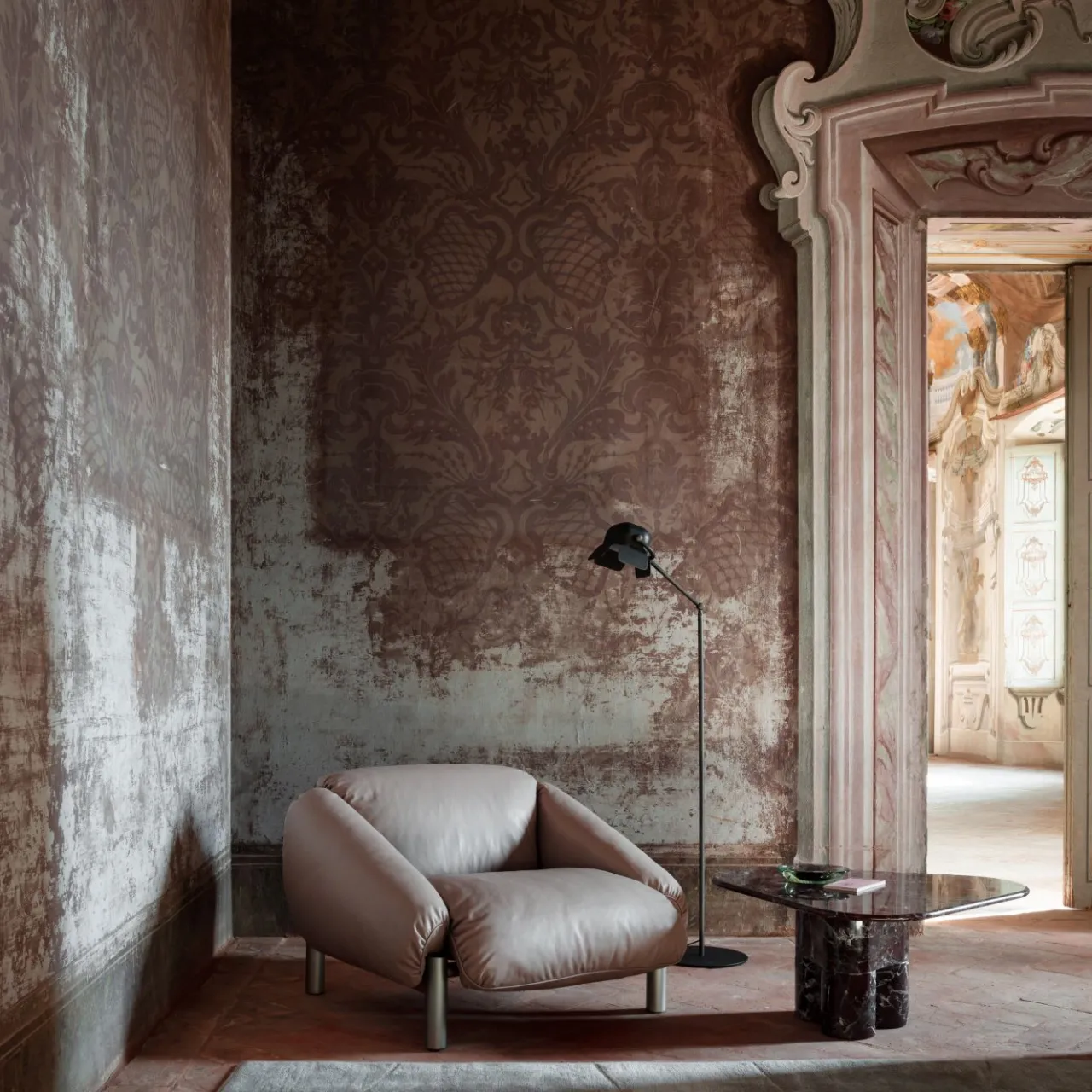 Ghidini 1961 Armchairs<Flo Beige Leather Armchair by Lorenza Bozzoli