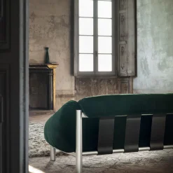 Ghidini 1961 Sofas<Flo Green Velvet 4-Seater Sofa by Lorenza Bozzoli