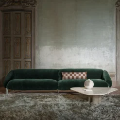 Ghidini 1961 Sofas<Flo Green Velvet 4-Seater Sofa by Lorenza Bozzoli