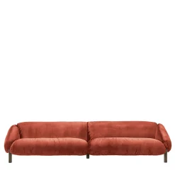 Ghidini 1961 Sofas<Flo Orange Velvet 4-Seater Sofa by Lorenza Bozzoli