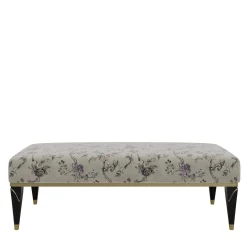 Guerra Vanni Benches<Floral Upholstered Black Brown Bench from Studio Privè Collection