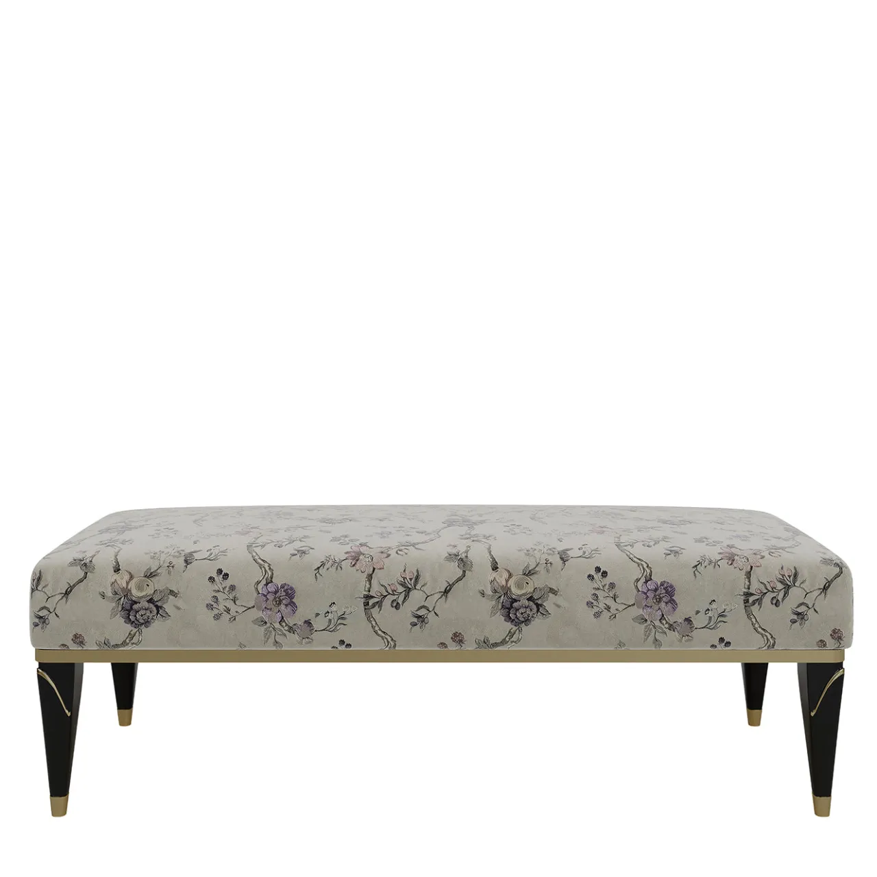 Guerra Vanni Benches<Floral Upholstered Black Brown Bench from Studio Privè Collection
