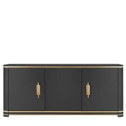 Isabella Costantini Sideboards Buffets<Florence Black Wood 3-Door Sideboard