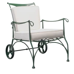 Officina Ciani Outdoor Armchairs<Florio Green Iron Outdoor Armchair