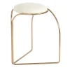 Enrico Girotti Stools<FLOW SCULPTURAL GOLD AND WHITE LOW STOOL