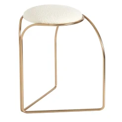 Enrico Girotti Stools<FLOW SCULPTURAL GOLD AND WHITE LOW STOOL