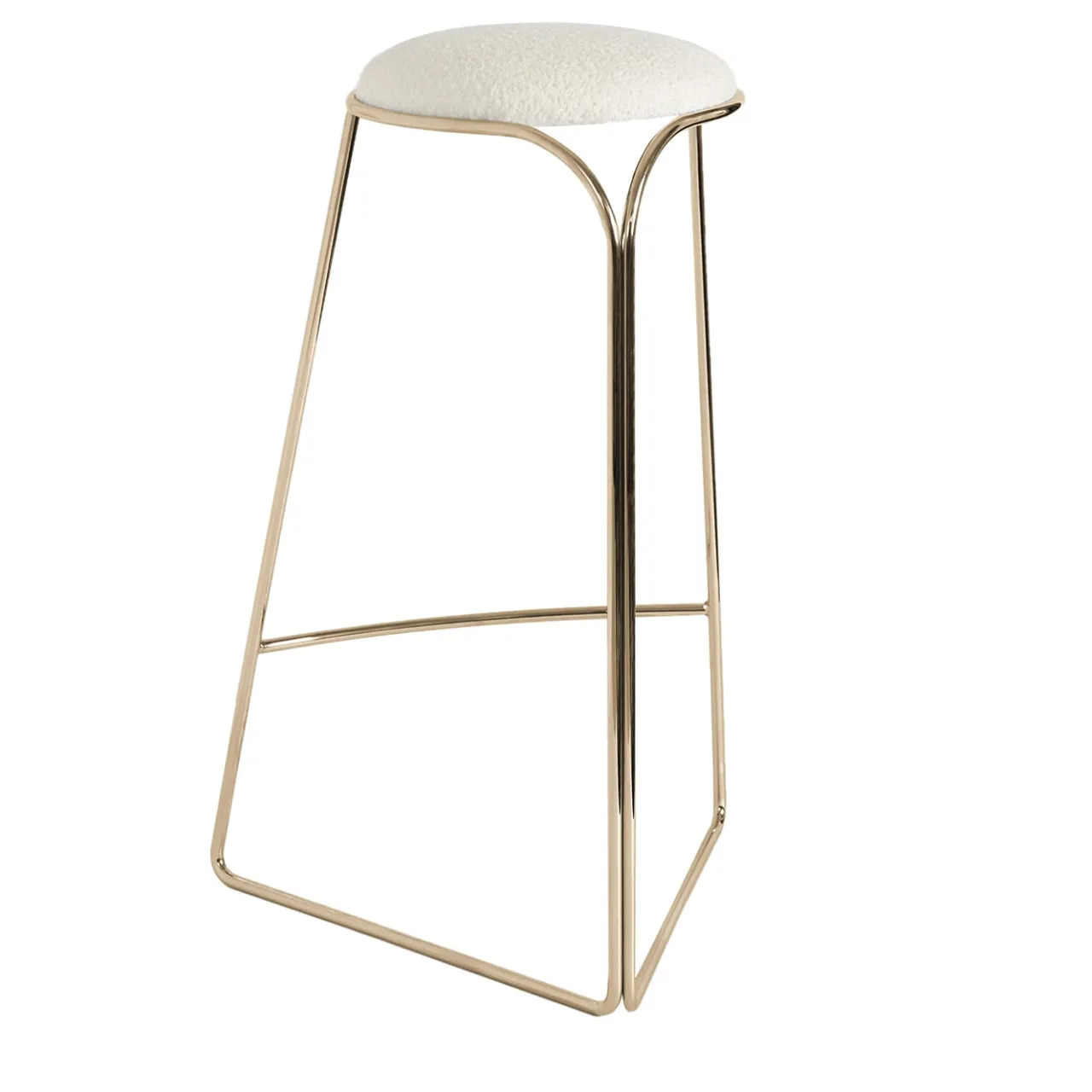 Enrico Girotti Bar Stools<FLOW SCULPTURAL GOLD AND WHITE HI STOOL
