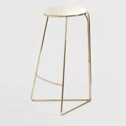 Enrico Girotti Bar Stools<FLOW SCULPTURAL GOLD AND WHITE HI STOOL