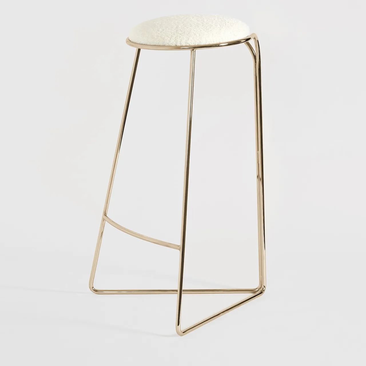 Enrico Girotti Bar Stools<FLOW SCULPTURAL GOLD AND WHITE HI STOOL
