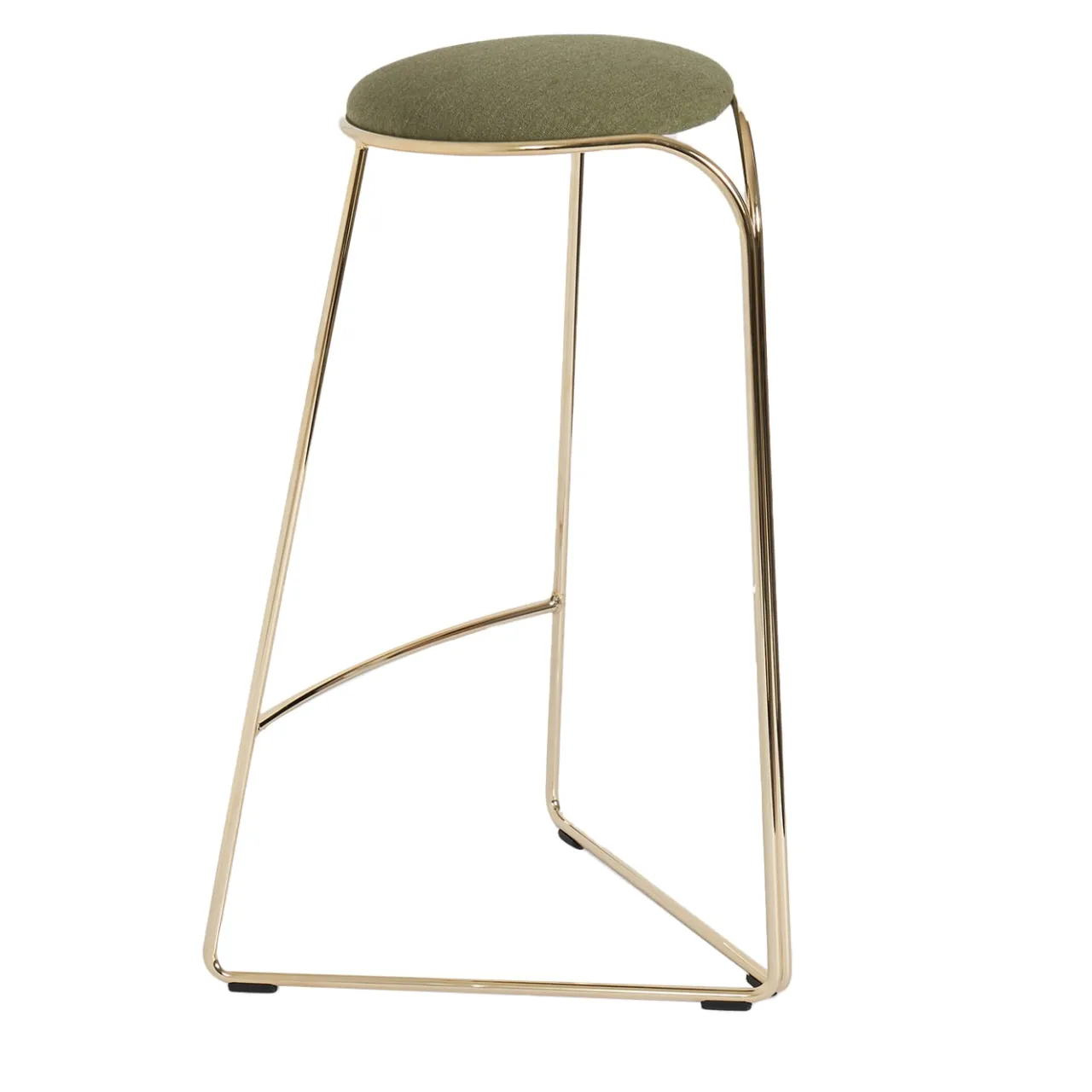Enrico Girotti Bar Stools<FLOW SCULPTURAL GOLD AND GREEN HI STOOL