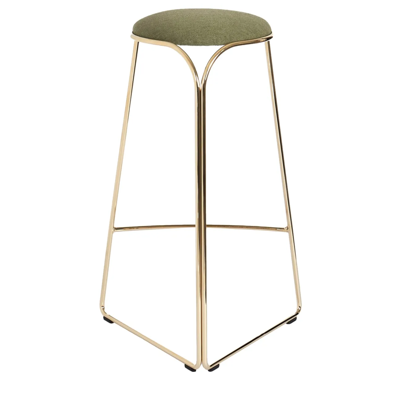 Enrico Girotti Bar Stools<FLOW SCULPTURAL GOLD AND GREEN HI STOOL
