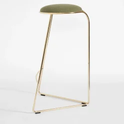 Enrico Girotti Bar Stools<FLOW SCULPTURAL GOLD AND GREEN HI STOOL