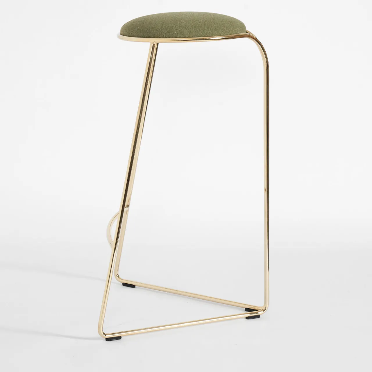 Enrico Girotti Bar Stools<FLOW SCULPTURAL GOLD AND GREEN HI STOOL