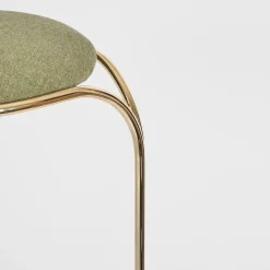 Enrico Girotti Bar Stools<FLOW SCULPTURAL GOLD AND GREEN HI STOOL
