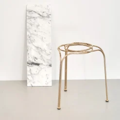 Enrico Girotti Stools<FLOW SCULPTURAL GOLD STOOL