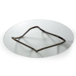 Borzalino Coffee Tables<Flow Sinusoidal Oval Coffee Table with Extra Clear Glass Top