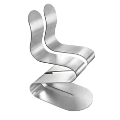 Lamberti Design Chairs<Fluid Ribbon Silver Chair by Michael D'Amato