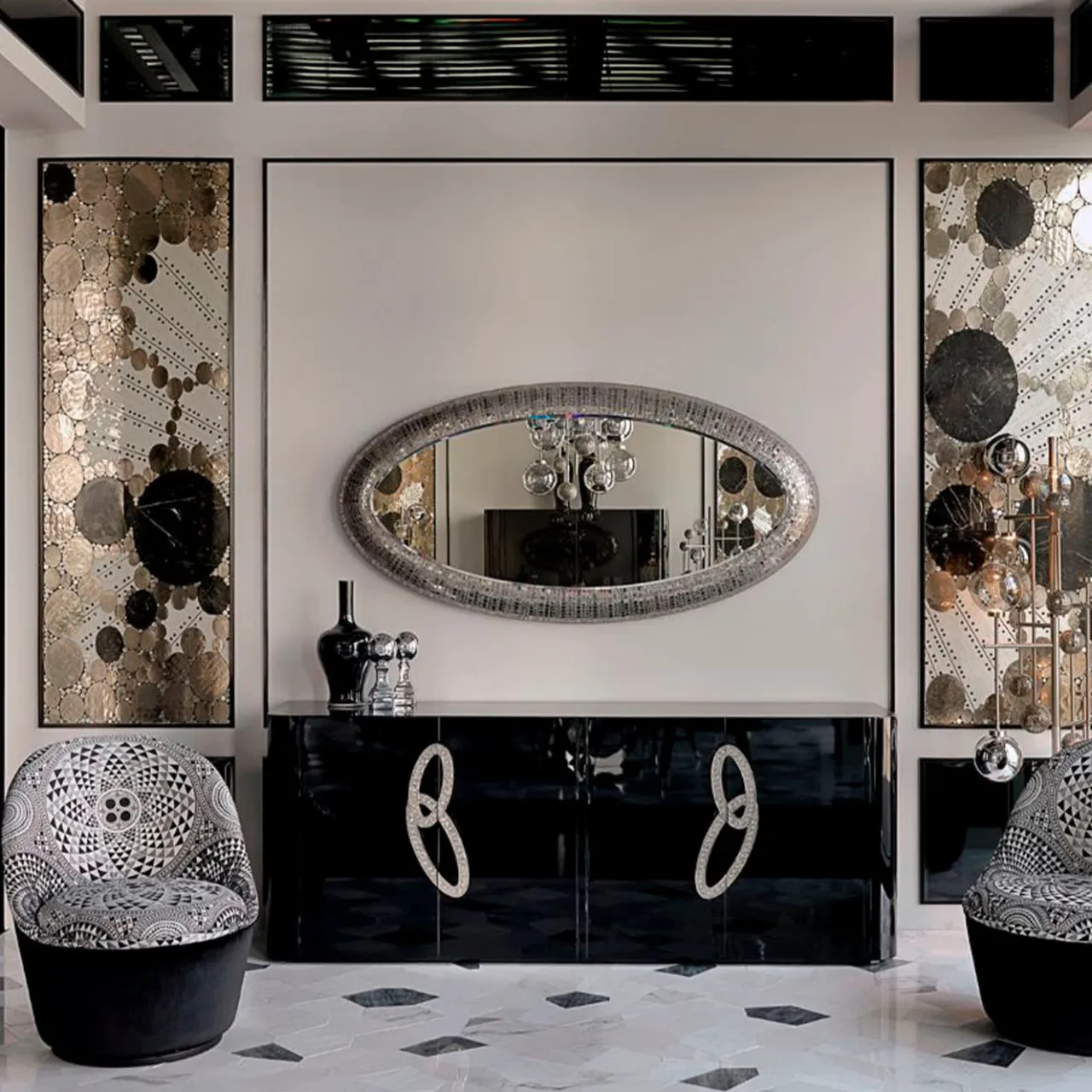 Sicis Cabinets<Fluxus Sideboard With Black Aziz Marble Top