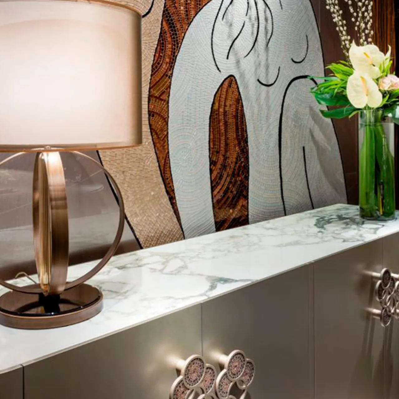 Sicis Cabinets<Fluxus Sideboard With Calacatta Gold Marble Top