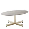 Braid Outdoor Outdoor Coffee Tables<Fly Oval Gray ceramic top & Champagne base Coffee Table by Braid Design Lab