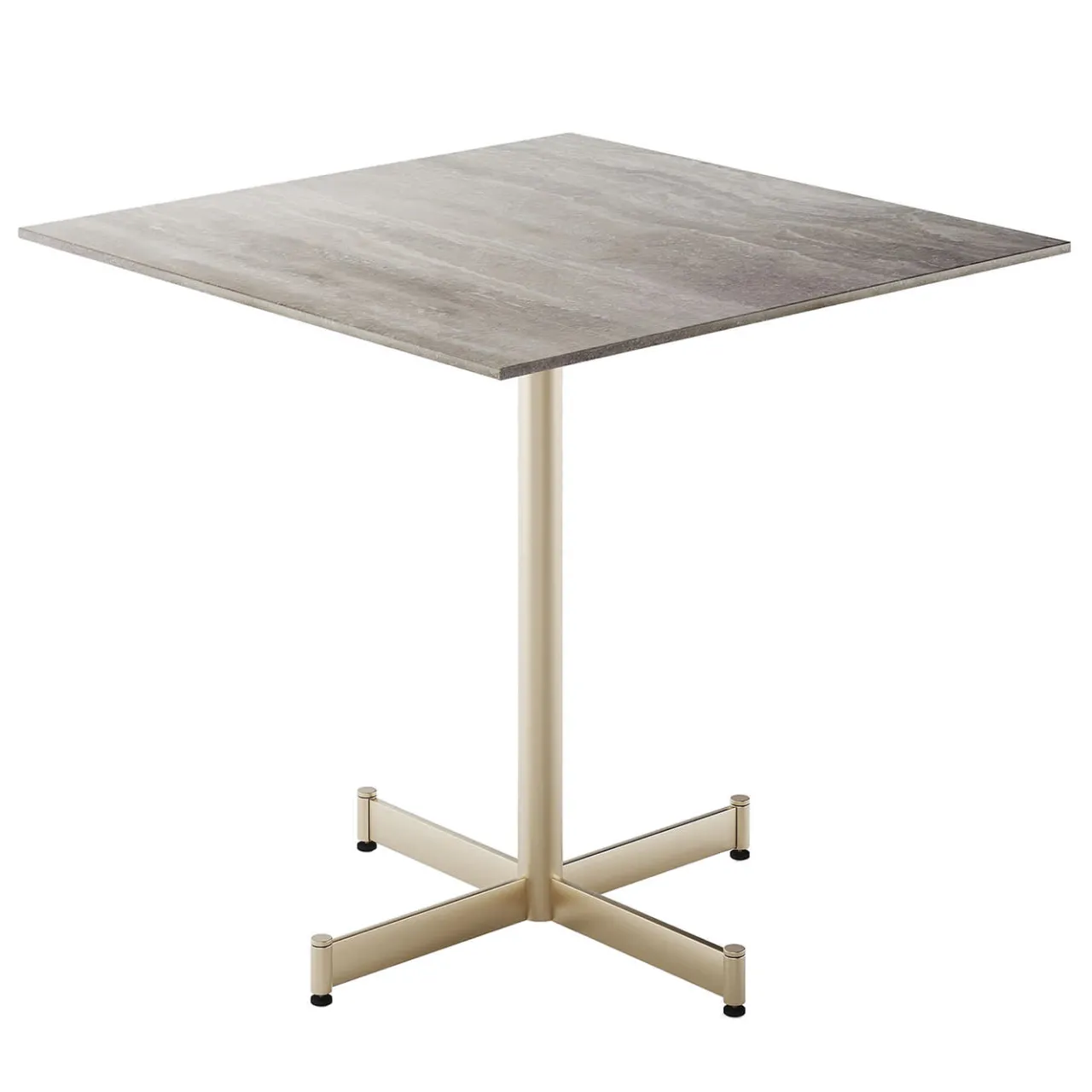 Braid Outdoor Bistro Tables<Fly Square Gray ceramic top & Champagne base Bistro Table by Braid Design Lab