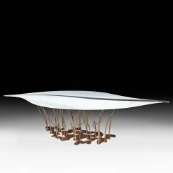 VGnewtrend Dining Tables<Foglia Table with Carrara Marble Top
