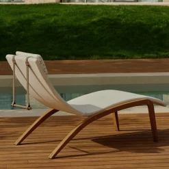 Visionnaire Outdoor Chaises & Daybeds<Foil off white fabric with cushion Outdoor Chaise Lounge
