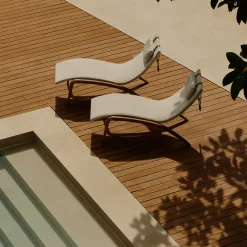 Visionnaire Outdoor Chaises & Daybeds<Foil off white fabric with cushion Outdoor Chaise Lounge