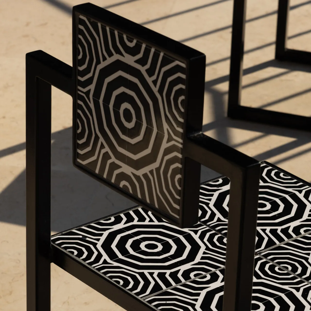 Francesco Della Femina Outdoor Chairs & Stools<Fontelina Black & White Tiles Outdoor Chair