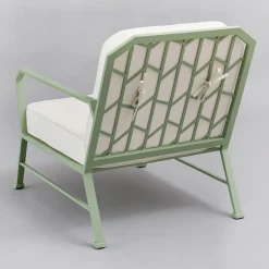 Officina Ciani Outdoor Armchairs<Forest Green and White Armchair by in Stainless Steel