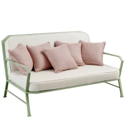 Officina Ciani Outdoor Sofas & Benches<Forest Green and White Sofa by in Stainless Steel