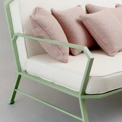 Officina Ciani Outdoor Sofas & Benches<Forest Green and White Sofa by in Stainless Steel