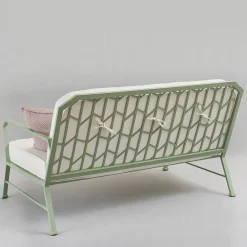 Officina Ciani Outdoor Sofas & Benches<Forest Green and White Sofa by in Stainless Steel