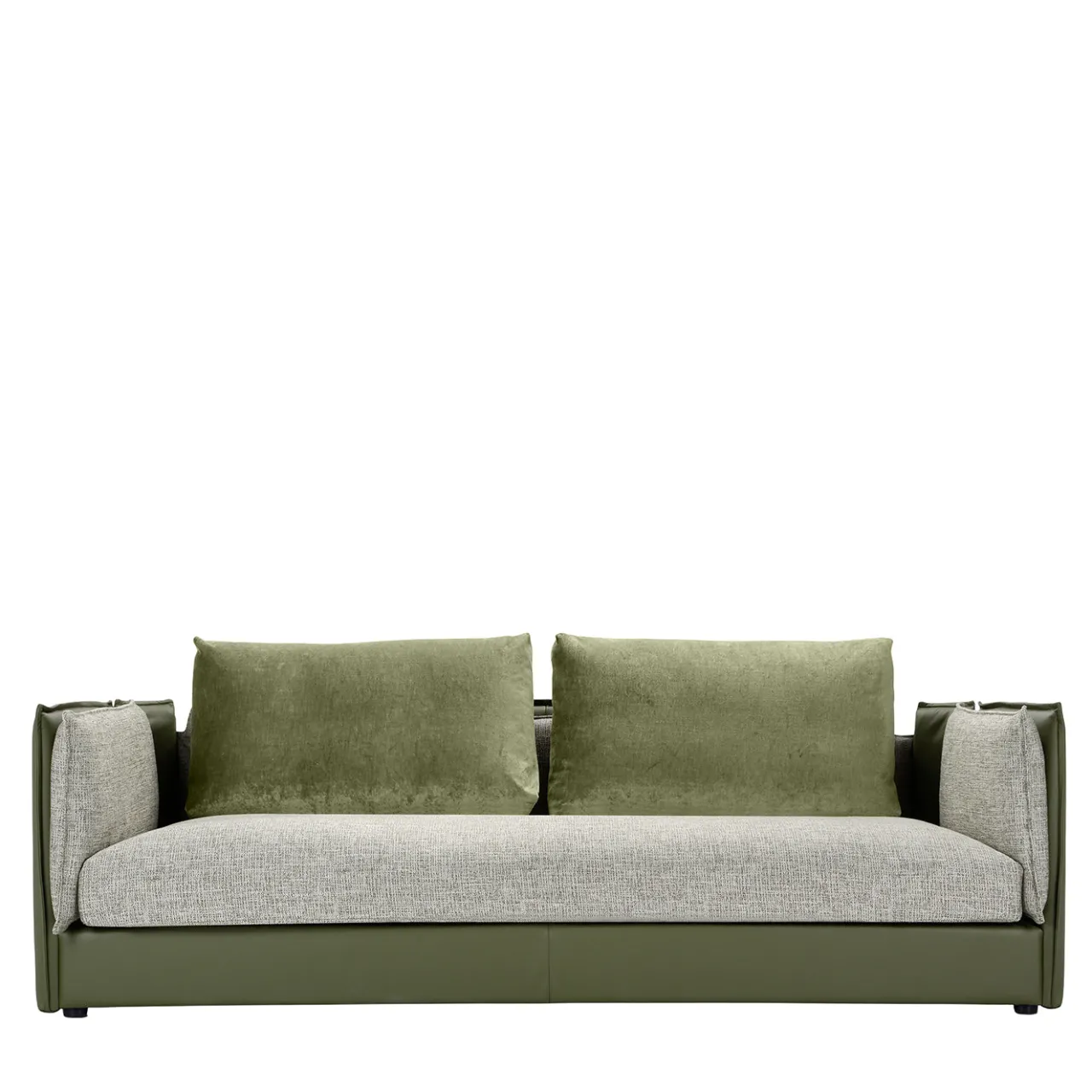 Domingo Salotti Sofas<Foy Gray and Green Three-Seater Sofa by Baldessari & Baldessari