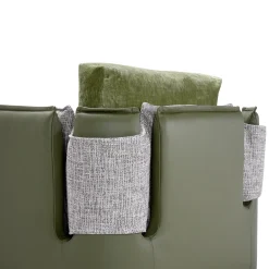 Domingo Salotti Sofas<Foy Gray and Green Three-Seater Sofa by Baldessari & Baldessari