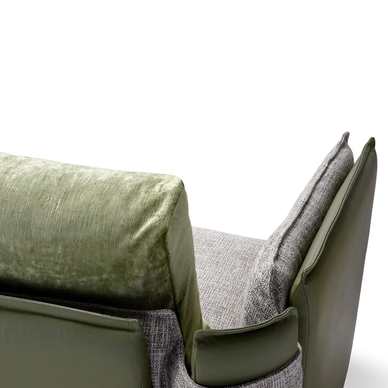 Domingo Salotti Sofas<Foy Gray and Green Three-Seater Sofa by Baldessari & Baldessari