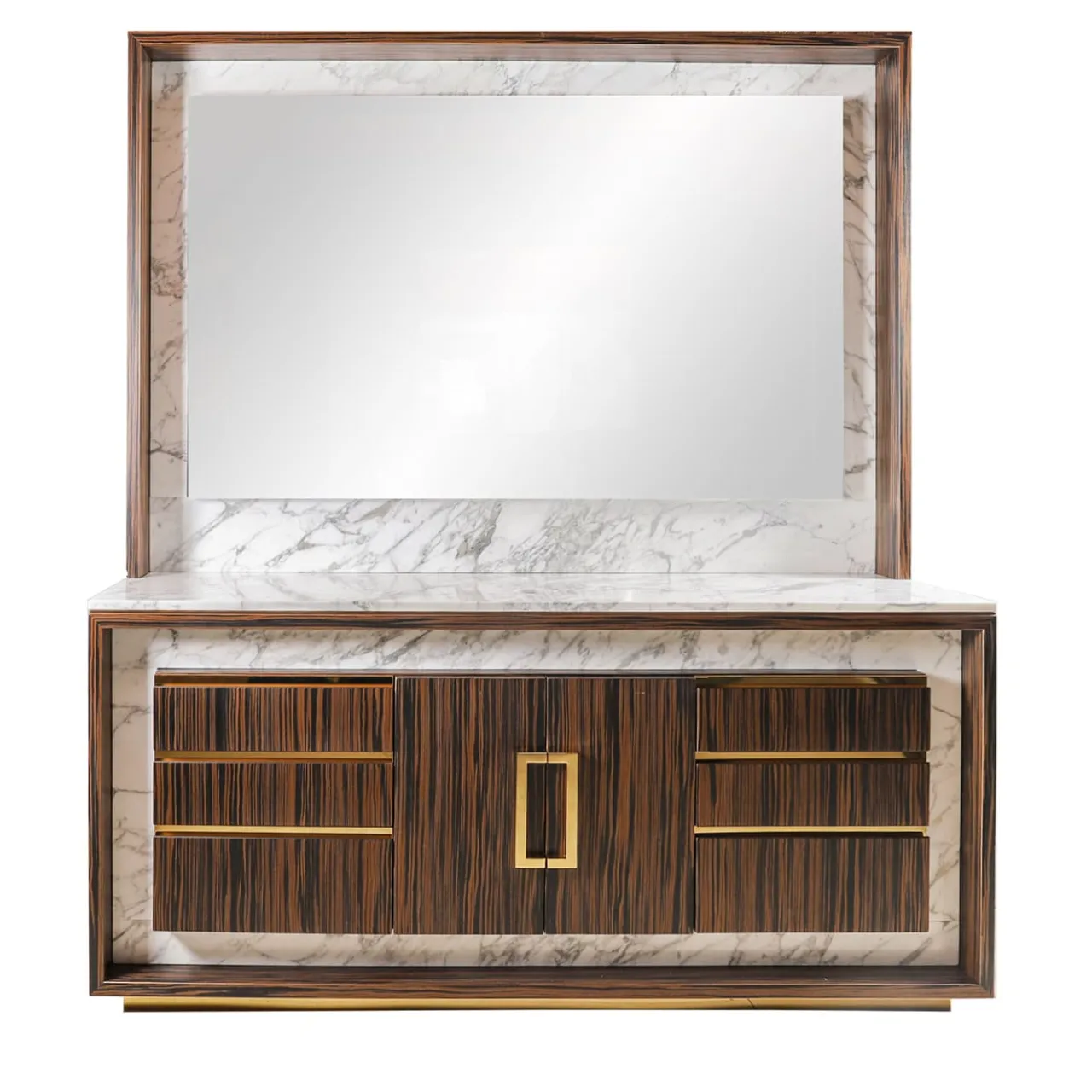 Estro Collezioni Dressers<Frame LF Arabescato marble sideboard with mirror