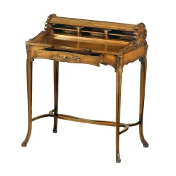 Cugini Lanzani Desk & Writing Tables<French Art Nouveau-Style Roll-Top Writing Desk