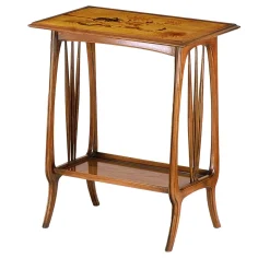 Cugini Lanzani Side Tables<French Art Nouveau-Style Rectangular Side Table by Emile Gallè
