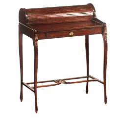 Cugini Lanzani Desk & Writing Tables<French Empire-Style Roll-Top Mahogany Writing Desk