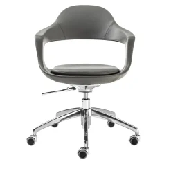 Enrico Pellizzoni Office Chairs<Frenchkiss Gray Leather Swivel Chair