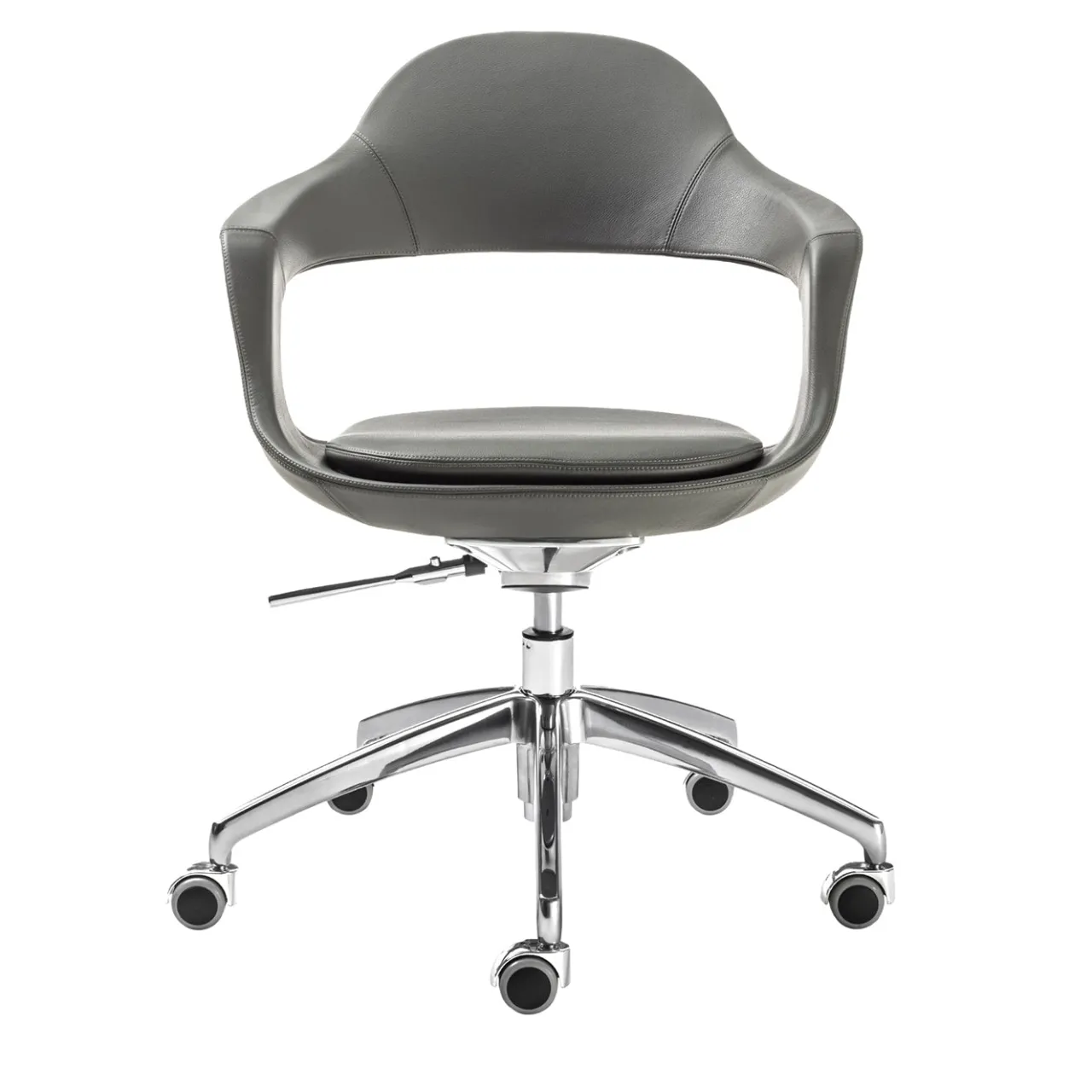 Enrico Pellizzoni Office Chairs<Frenchkiss Gray Leather Swivel Chair